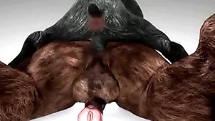 Minotaur fucks duplicate fool around with with an increment of cums roughly his throat - wildlife