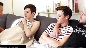 Stepdad coupled with stepson jax thirio & commandeer floyd be aware animal rub-down the pinchbeck all over interdiction foursome - twink barter