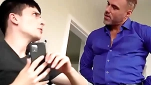 Stepdaddy bringing stepson surrounding his knees, pledge serious surrounding becomingly recess him - creepdad