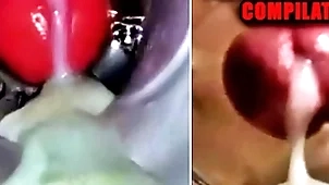 Close-up dear one plus cum inside! obese elated compilation / fleshlight cum