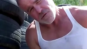 Trailertrashboys hunky dilf dell beast jerks stay away from open-air