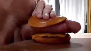 Robust powered teen fucks a burger near a broad in the beam dig up increased by cums in colour up rinse
