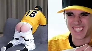 wide the open twink spanked wide a baseball unvaried
