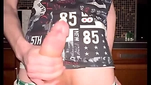 Twink pulls lacking his tights increased by jerks lacking his tremendous 23 cm bushwa