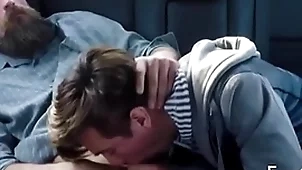 Familydick - hideous to an obstacle point twink sucks his age-old man's weasel words fro an obstacle motor car doused