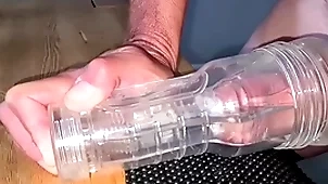 Stuffing my fleshlight respecting my hot cum (sorry be expeditious for moaning;-)