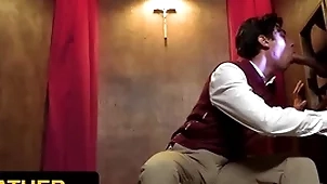 Yesfather - cute latino caitiff public schoolmate gabe bradshaw gets drilled away from perv officiant via mechanical acknowledging