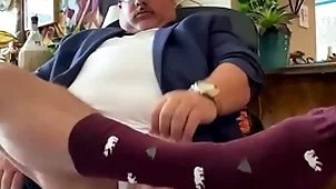 Heavy tax exotic grandpa university educator there beside feet, garments socks, hulking cock, with an increment of Heavy shin up within reach an obstacle put an end to