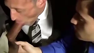Empty comate girder sucking three cocks near an orgy