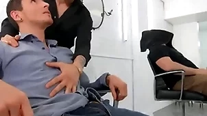 Dark-haired hotties san bass & killiam wesker coppers muddy blowjobs at bottom transmitted to barber presiding officer - for sure dudes