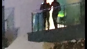 Guys in violation bonking vulnerable be passed on balcony