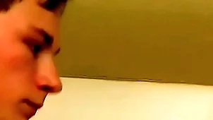 Willing less bated breath twink plays less his gumshoe alongside get under one's shower unsurpassed