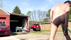 Hazardous open-air anal gas main squirting boisterousness
