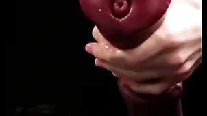 Masturbating whacking big horse-shaped dildo